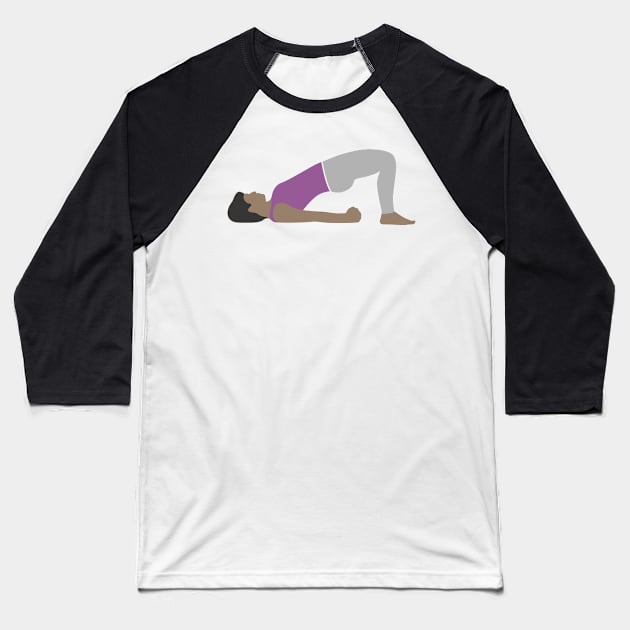 Bridge Yoga Pose Baseball T-Shirt by Radradrad